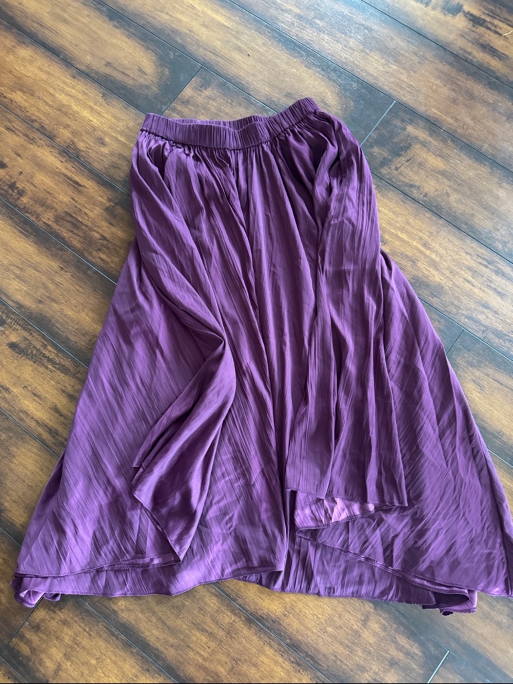 Anthropologie Plum Pleated Maxi Skirt